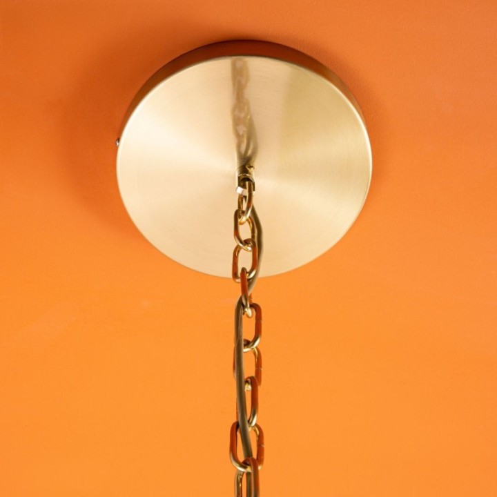 Lustre en métal doré avec globes en opaline MONTPARNASSE