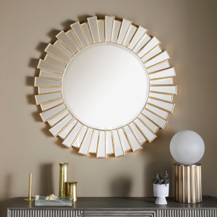 Miroir doré en verre SOLAIRE
