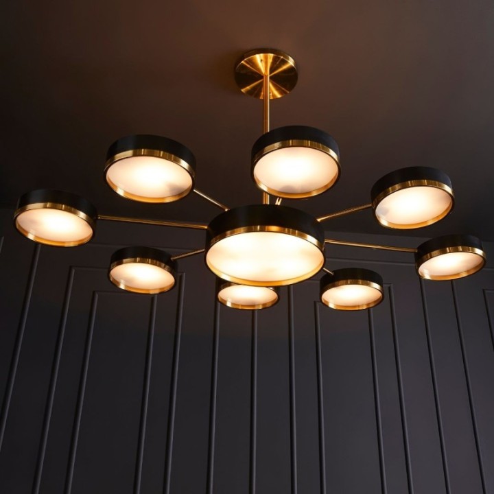 Lustre Brooklyn style moderne, hauteur ajustable