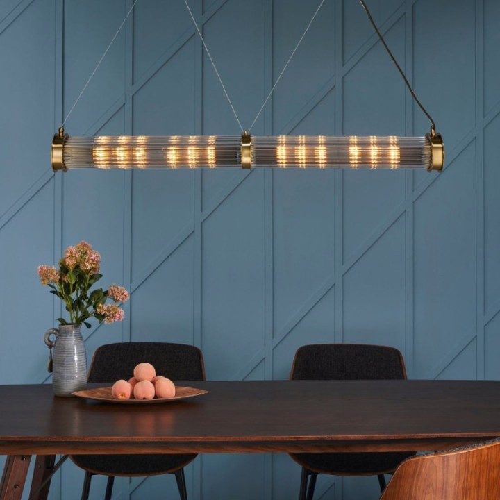 Lustre tube double esprit années 50