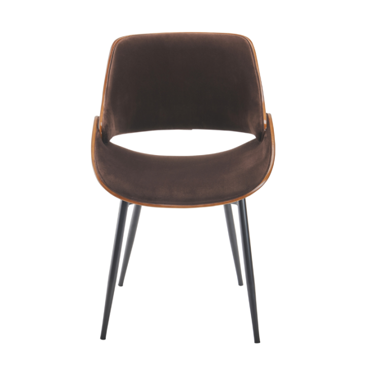Chaise vintage Mannix en velours marron