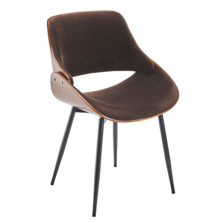 Chaise vintage Mannix en velours marron