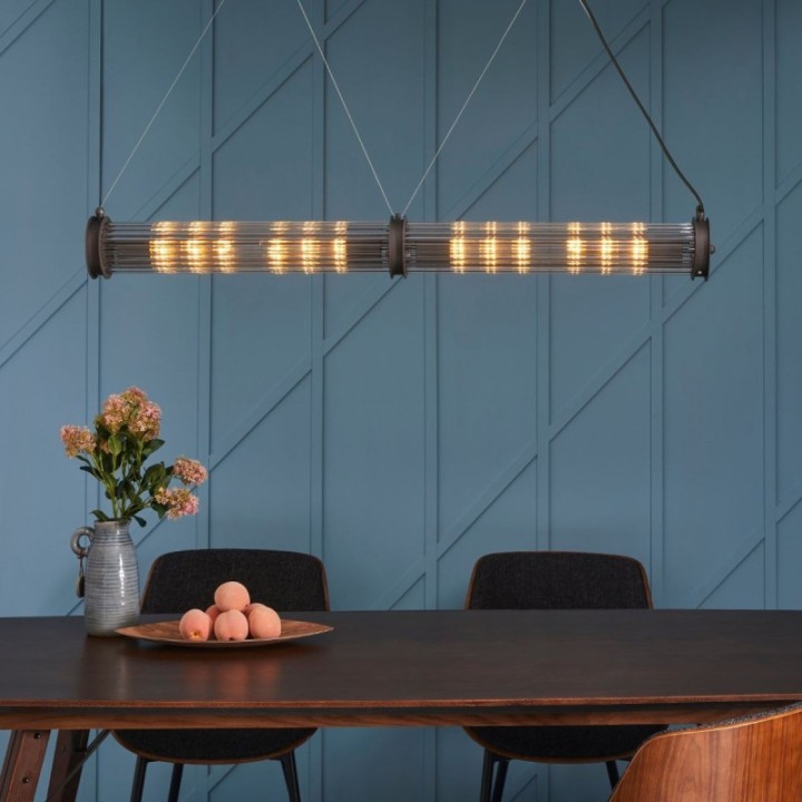 Lustre tube double esprit années 50