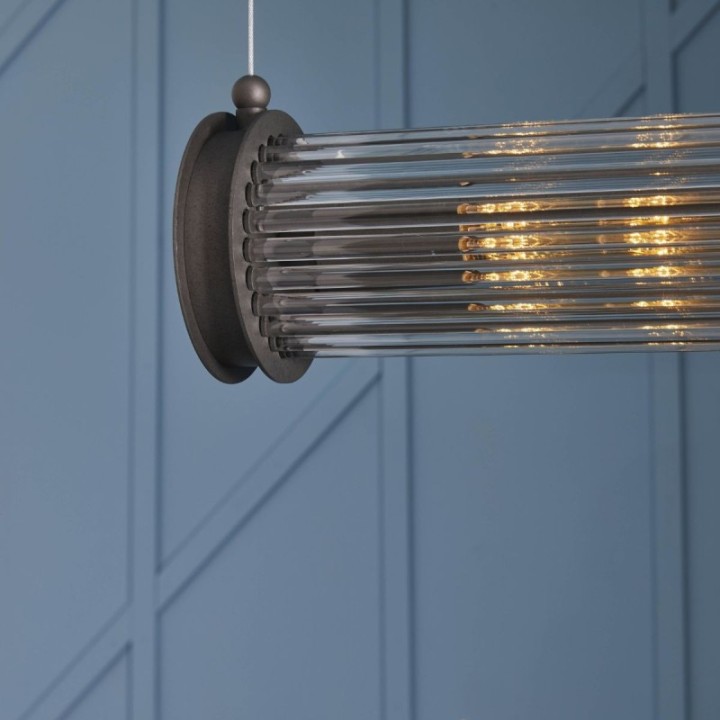Lustre tube double esprit années 50