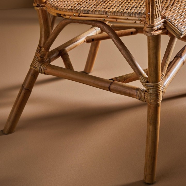 Fauteuil en rotin vintage tressé