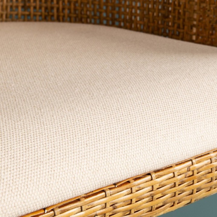 Chaise en rotin avec assise amovible en tissu JULIE