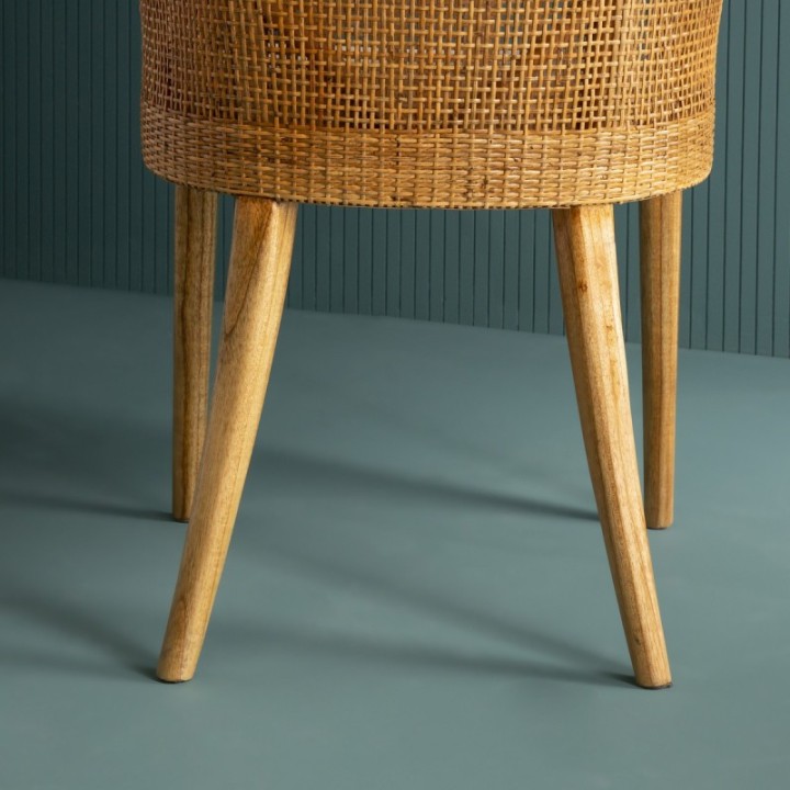 Chaise en rotin avec assise amovible en tissu JULIE