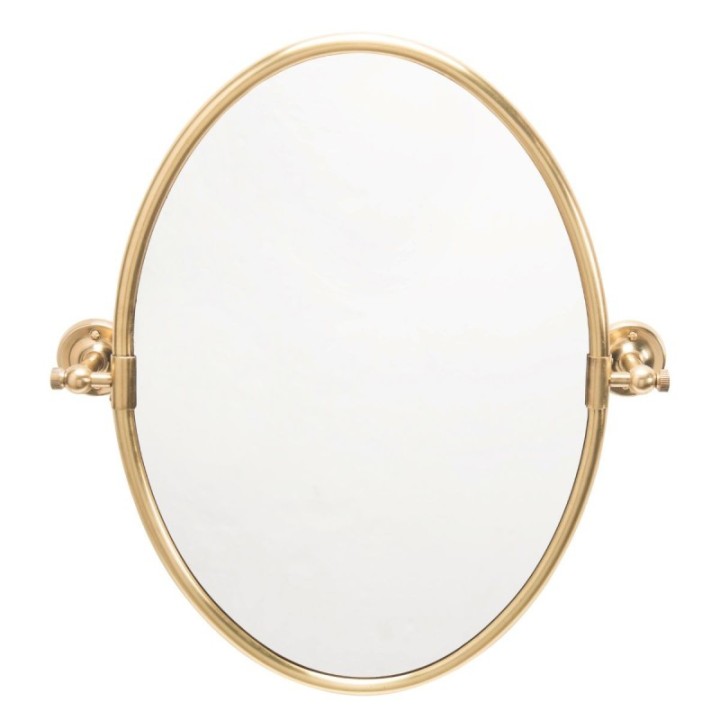 Miroir ovale pivotant en laiton