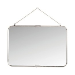 Miroir simple avec structure en métal, fixation murale.