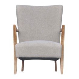 Fauteuil Jacques esprit scandinave en lin et chêne massif