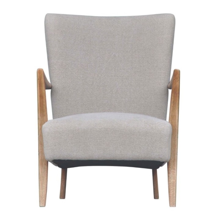 Fauteuil Jacques esprit scandinave en lin et chêne massif