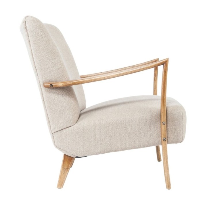 Fauteuil Jacques esprit scandinave en lin et chêne massif