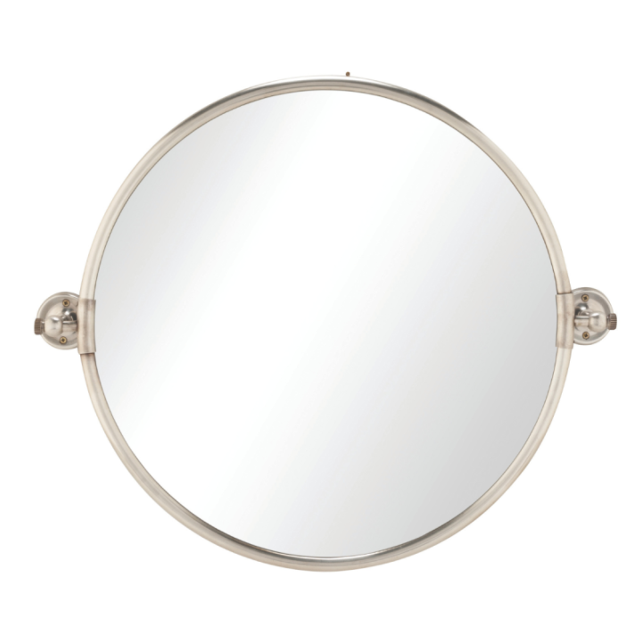 Miroir rond pivotant, fixation murale