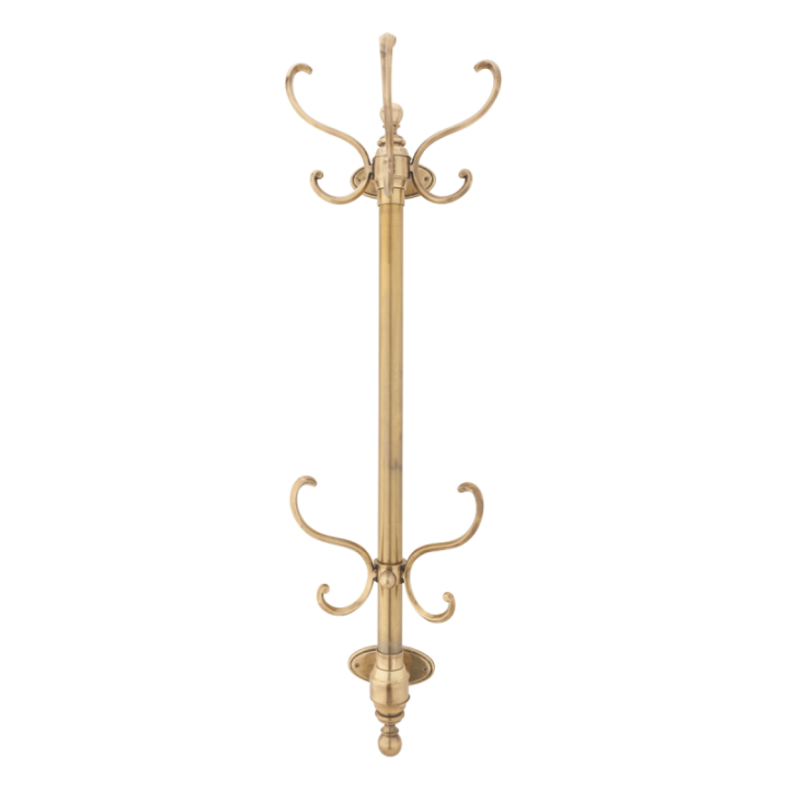 Grand porte manteau perroquet en laiton doré