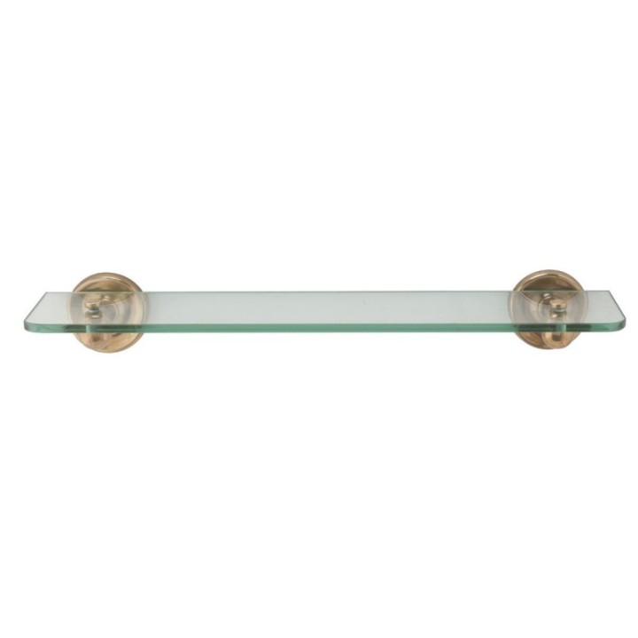 Etagère en verre et fixation en laiton, vintage Signature