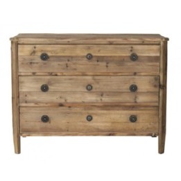 Commode Sidonie en vieux bois, 3 tiroirs