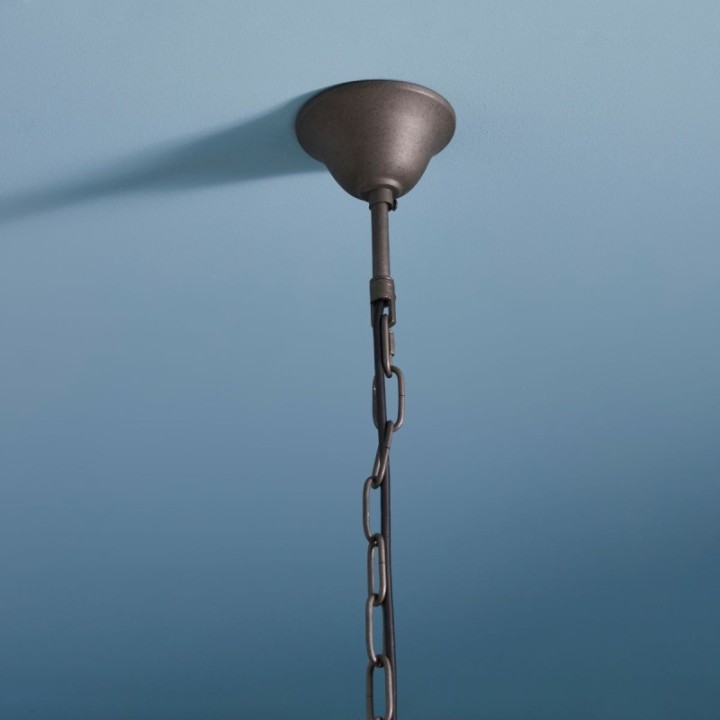 Lustre Spoutnik rond esprit industriel, métallique