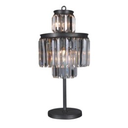 Lampe à poser esprit années 50, avec pampilles