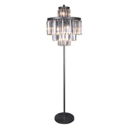 Lampe prête à poser esprit années 50, pampilles en verre