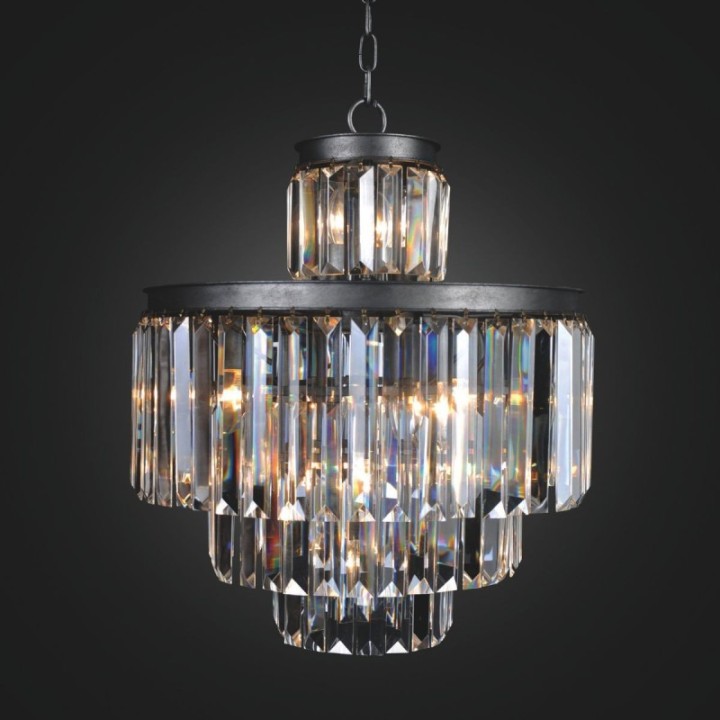 Lustre esprit années 50,  avec pampilles en verre