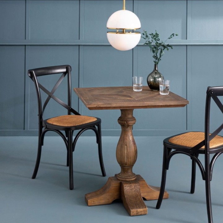 Table bistrot carrée en vieux bois AGATHE