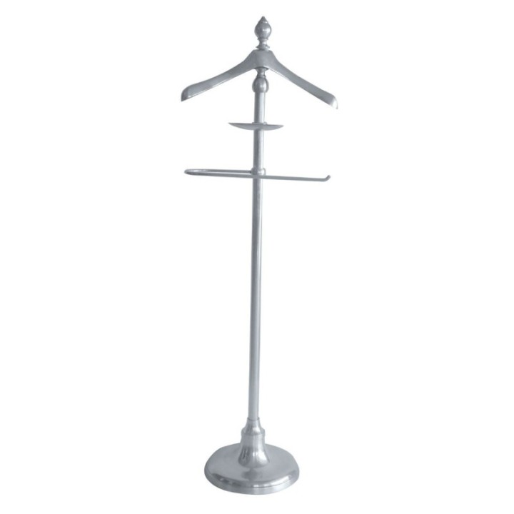 Valet vintage en laiton finition argent vieilli