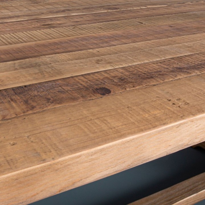 Table rectangulaire en vieux pin massif MAGISTRALE