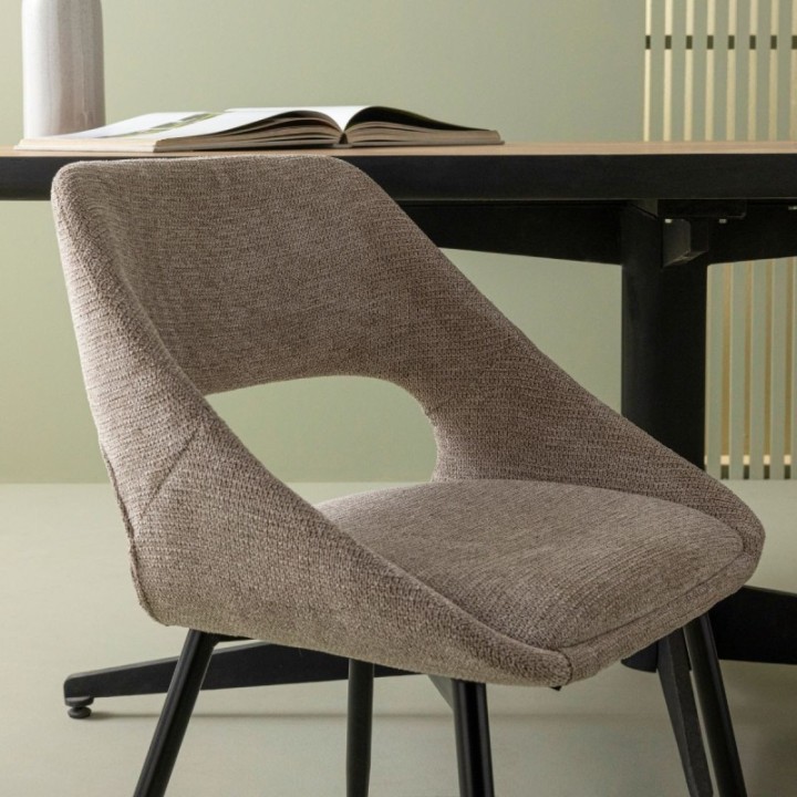 Chaise Elodie taupe lot de 6pcs