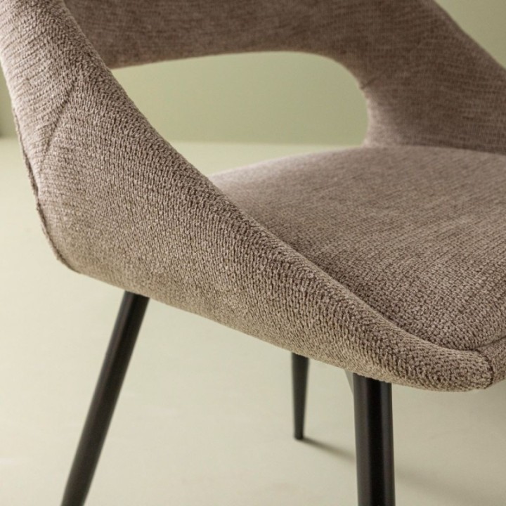 Chaise Elodie taupe lot de 6pcs