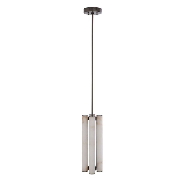 Lustre vertical en albâtre et métal MONTAIGNE