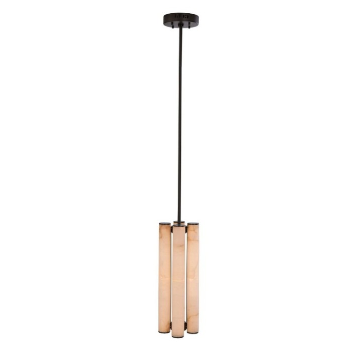 Lustre vertical en albâtre et métal MONTAIGNE