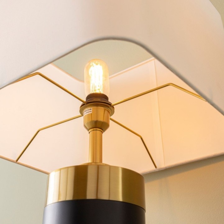 Lampe à poser en métal noir et finition laiton doré VENDOME