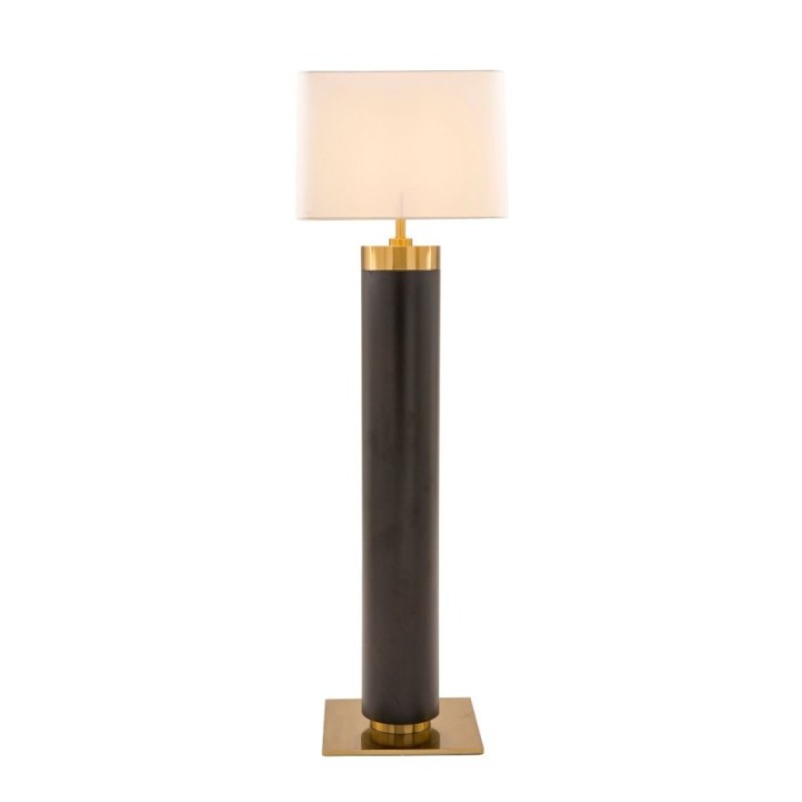 Lampe sur pied en métal noir et finition laiton doré VENDOME