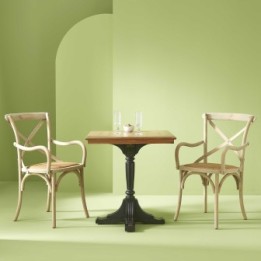 Lot de 2 fauteuils de table chêne oxydé BISTROT
