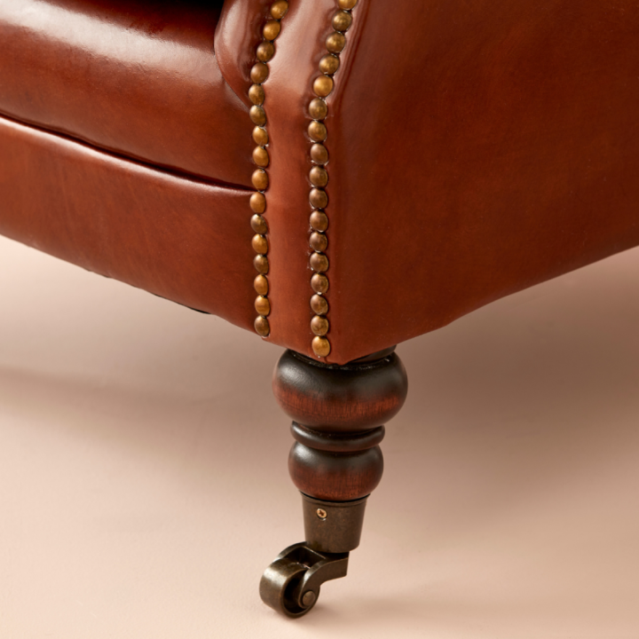 Fauteuil de bar en cuir chocolat NEWCASTLE