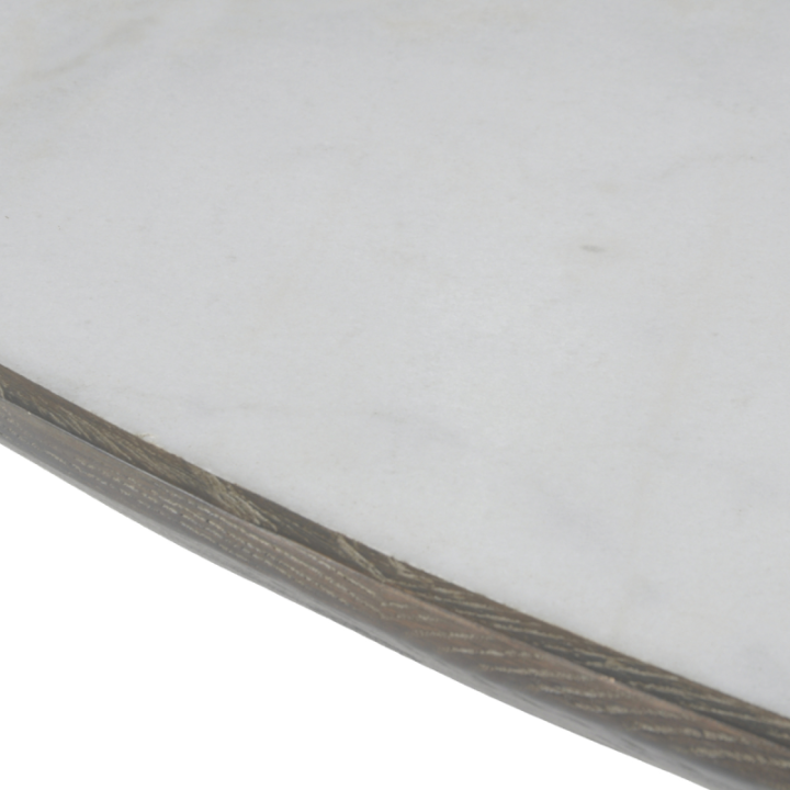 Table basse Tulipe marbre blanc et chêne