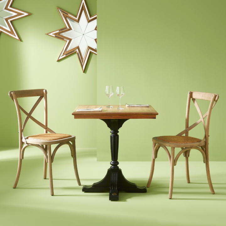 Lot de 2 chaises Bistrot chêne oxydée