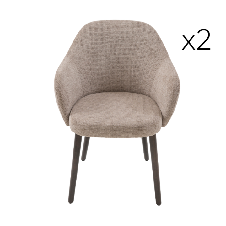 Lot de 2 fauteuils bridge en tissu ERNEST