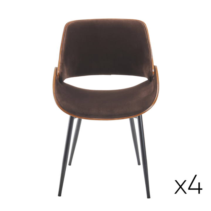 Chaise vintage Mannix en velours marron