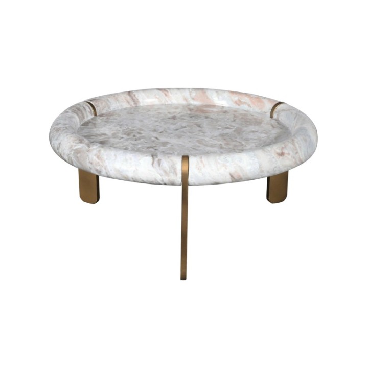 Grande table basse en marbre et métal PROSPER