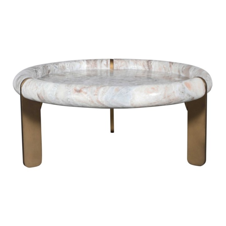 Grande table basse en marbre et métal PROSPER