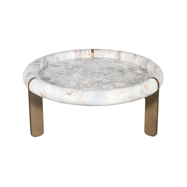 Grande table basse en marbre et métal PROSPER