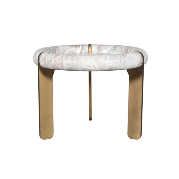 Petite table basse en marbre et métal PROSPER