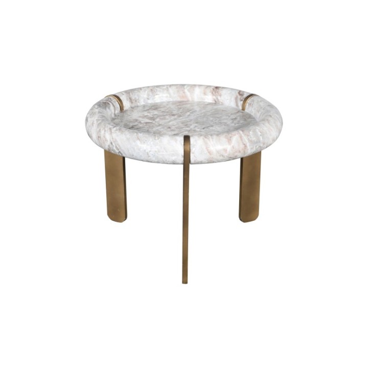 Petite table basse en marbre et métal PROSPER