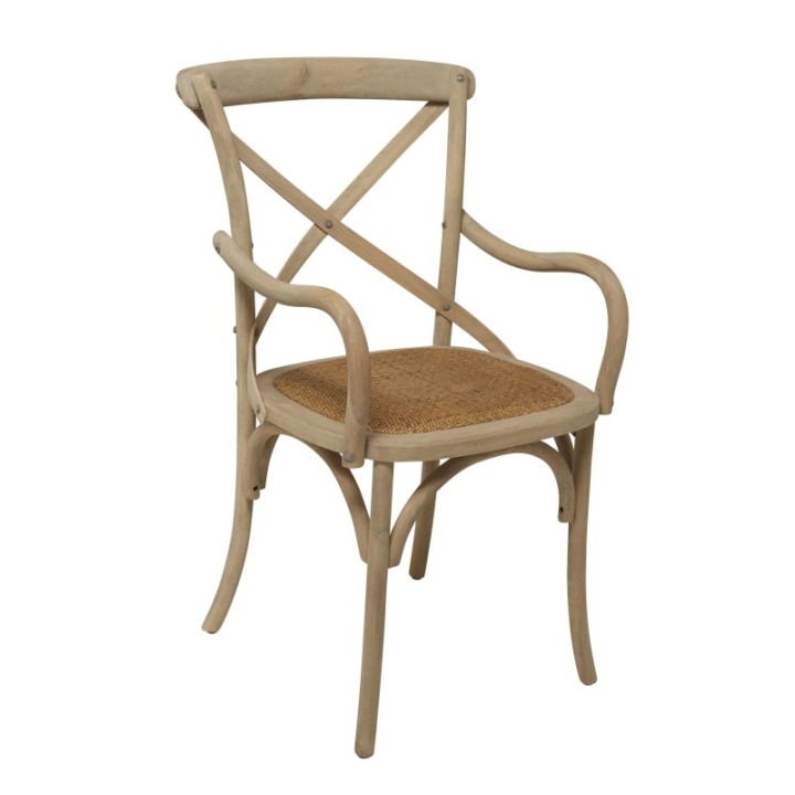 Lot de 2 fauteuils de table chêne oxydé BISTROT