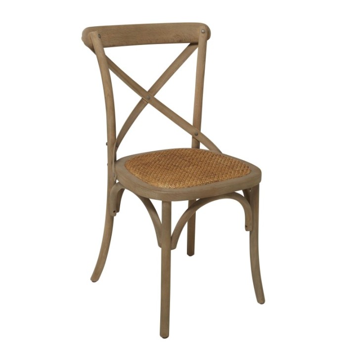 Chaise Bistrot chêne oxydée lot de 6pcs
