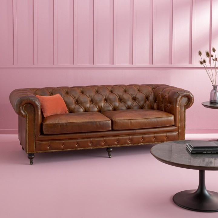 Canapé Chesterfield 3 places (choco)