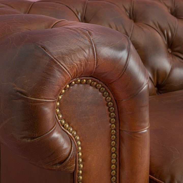 Canapé Chesterfield 3 places (choco)