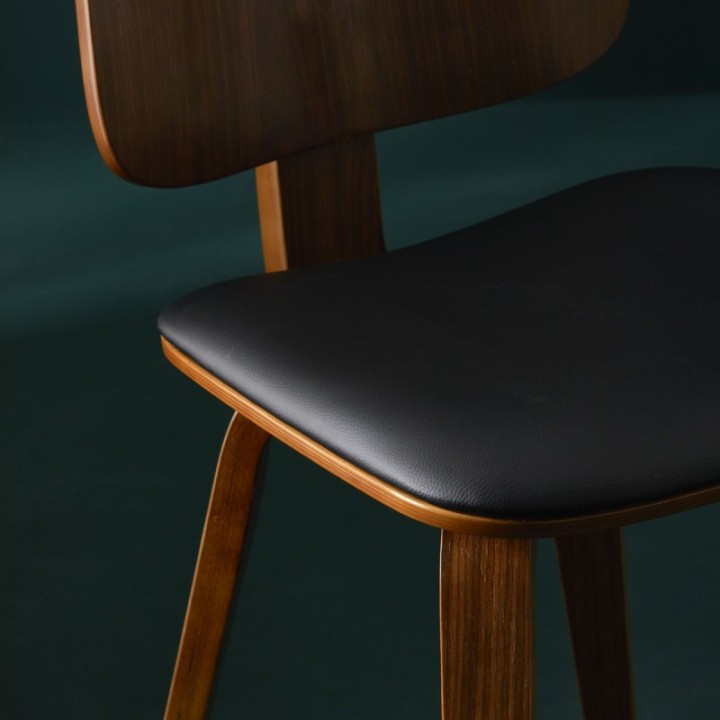 Chaise Brad vinyle noir Lot de 2pcs