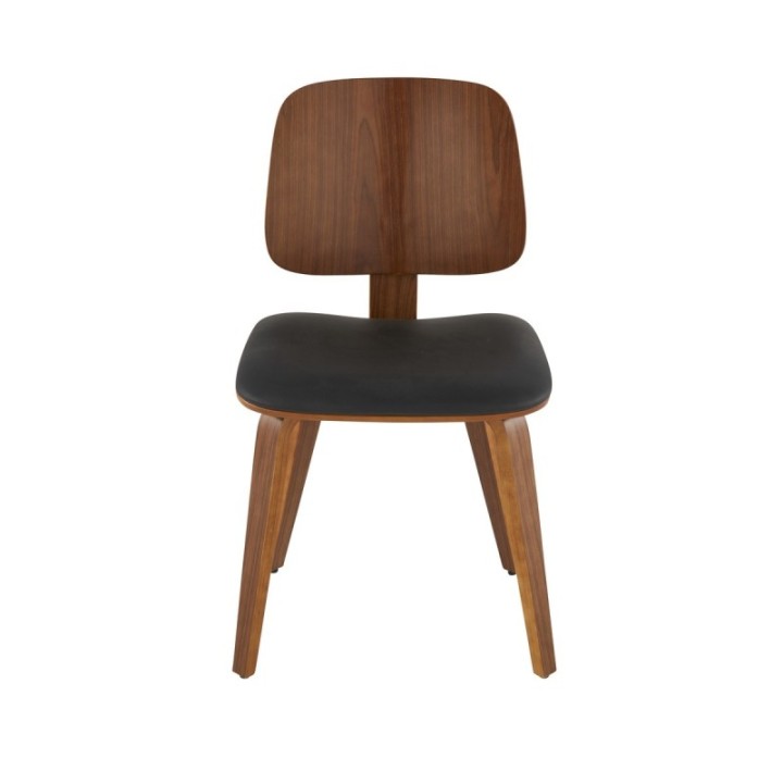 Chaise Brad vinyle noir Lot de 2pcs